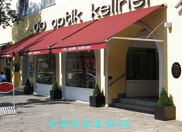 CASSANI-Historika - Historische Geschäftsmarkise mit Klapparmen für Schaufenster